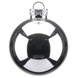 A Christmas ornament designed to resemble a black and white soccer ball, complete with a silver cap and loop for hanging, makes the perfect addition to your Christmas tree decorations.